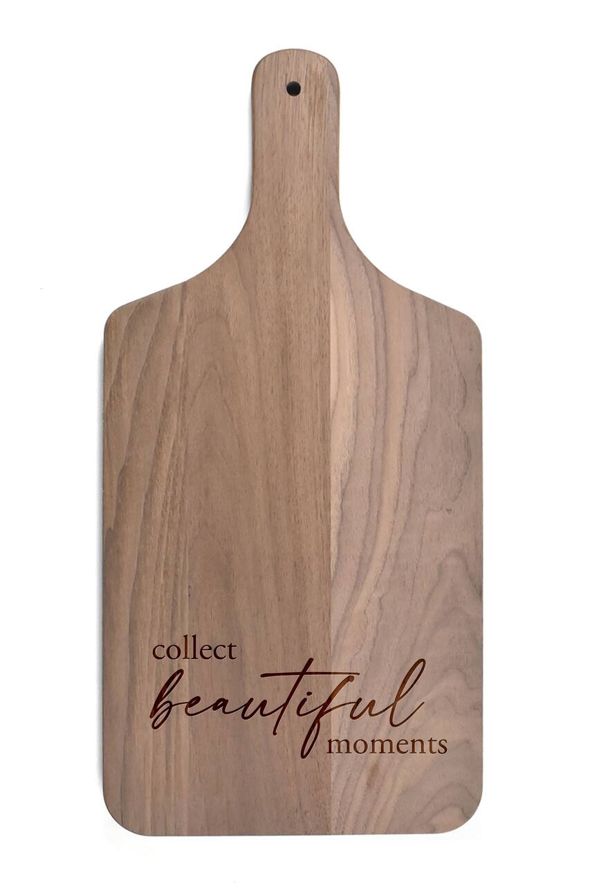 Collect Beautiful Moments 8" x 17" Walnut Paddle Cutting Board